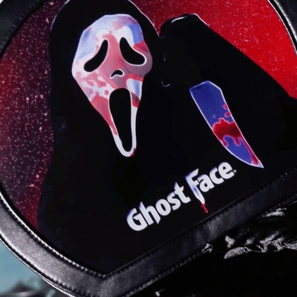 NWOT GHOST FACE™‎ X GLAMLITE LENTICULAR MOTION BAG HORROR HALLOWEEN SCREAM - Picture 2 of 3